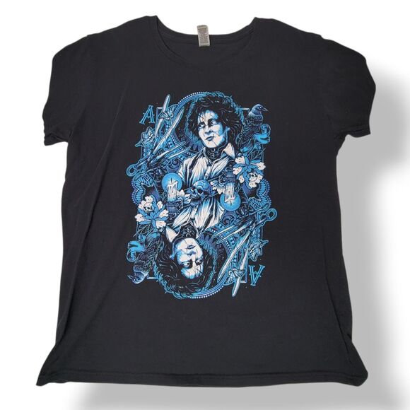 Gildan Tops - Edward Scissorhands Graphic Tee Women's XL Suit of Scissors T-shirt Gothcore Emo